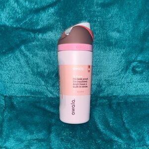 Owala Pink and Brown Insulated Water Bottle
